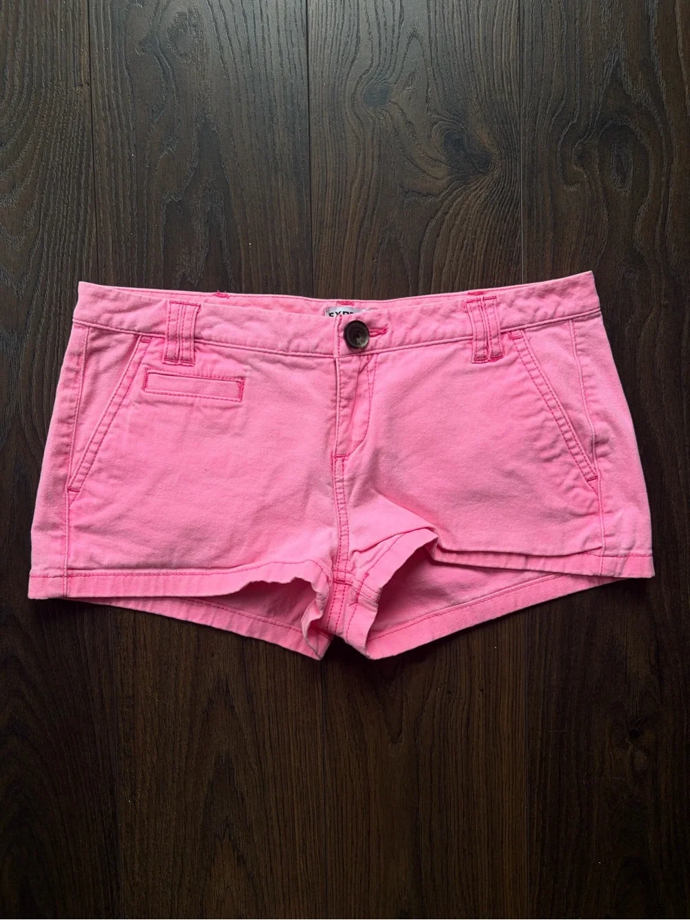 Express Low-Waist Pink Mini Shorts